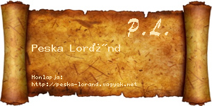 Peska Loránd névjegykártya